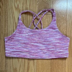 Athleta Girl Upbeat 2.0 Bra; Pink Spacedye; Size XXL/16
